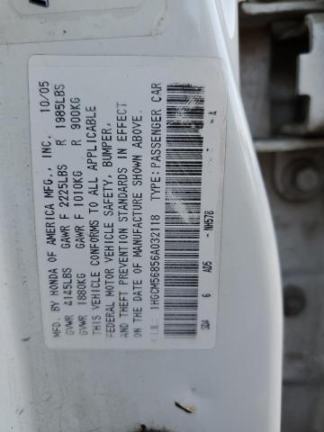 1HGCM56856A032118 - 2006 HONDA ACCORD EX WHITE photo 12