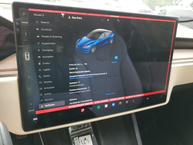 5YJSA1E53NF486652 - 2022 TESLA MODEL S Синій фото 9