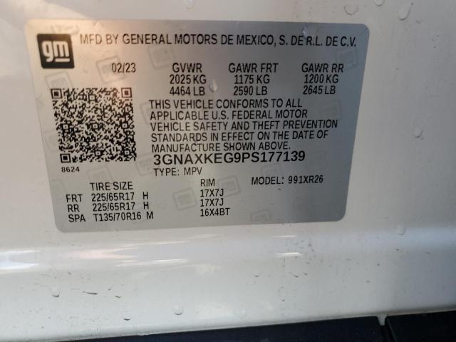 3GNAXKEG9PS177139 - 2023 CHEVROLET EQUINOX LT 白色 照片 13