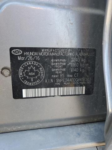 5NPE34AF0GH416103 - 2016 HYUNDAI SONATA SPORT GRAY photo 12