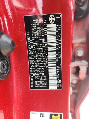 5YFEPMAE3MP165264 - 2021 TOYOTA COROLLA LE RED photo 12