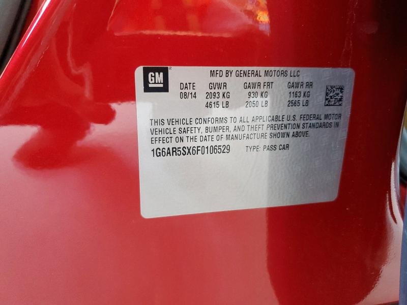 1G6AR5SX6F0106529 - 2015 CADILLAC CTS LUXURY COLLECTION მუქწითელი ფოტო 13