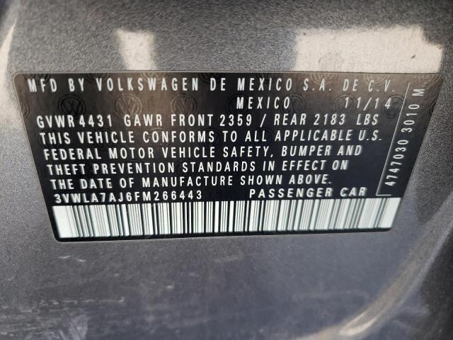 3VWLA7AJ6FM266443 - 2015 VOLKSWAGEN JETTA TDI CHARCOAL photo 12