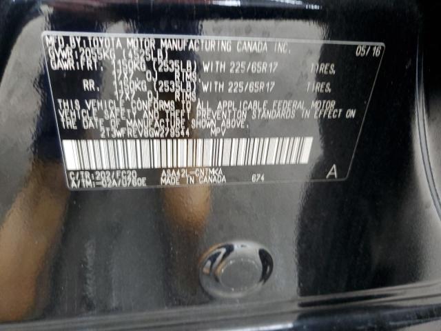 2T3WFREV8GW279544 - 2016 TOYOTA RAV4 XLE BLACK photo 13