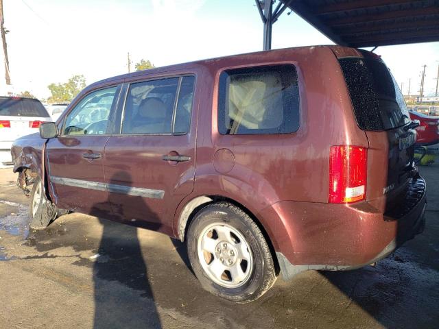 5FNYF3H28DB022005 - 2013 HONDA PILOT LX BURGUNDY photo 2