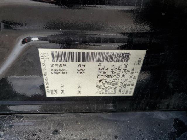 1N4AA6AV8KC365466 - 2019 NISSAN MAXIMA S BLACK photo 12