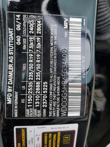 WDCGG5HB6FG346092 - 2015 MERCEDES-BENZ GLK 350 BLACK photo 13