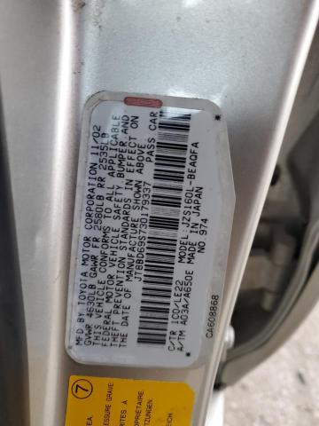 JT8BD69S730179337 - 2003 LEXUS GS 300 SILVER photo 12