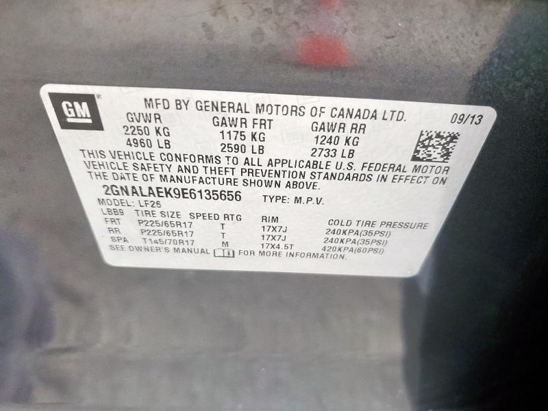2GNALAEK9E6135656 - 2014 CHEVROLET EQUINOX LS CHARCOAL photo 12