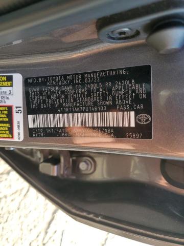4T1R11AK7PU146100 - 2023 TOYOTA CAMRY LE GRAY photo 12
