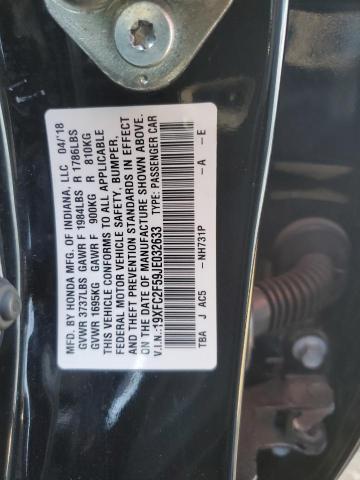 19XFC2F59JE032633 - 2018 HONDA CIVIC LX 黑色 照片 12