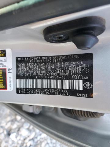 4T1BF1FK4CU504405 - 2012 TOYOTA CAMRY BASE SILVER photo 13