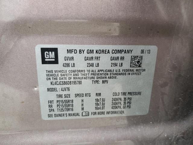 KL4CJCSB6DB195780 - 2013 BUICK ENCORE 棕色 照片 13