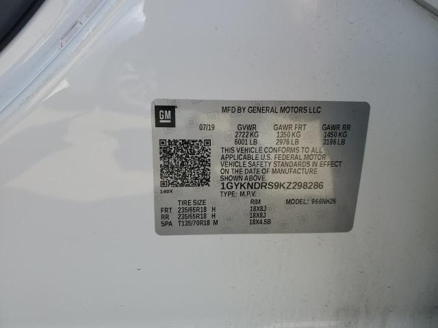 1GYKNDRS9KZ298286 - 2019 CADILLAC XT5 LUXURY 白色 照片 14