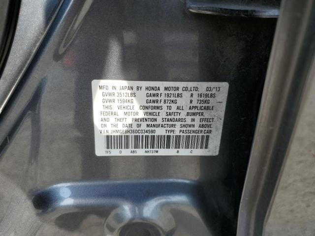 JHMGE8H36DC034590 - 2013 HONDA FIT SILVER photo 13