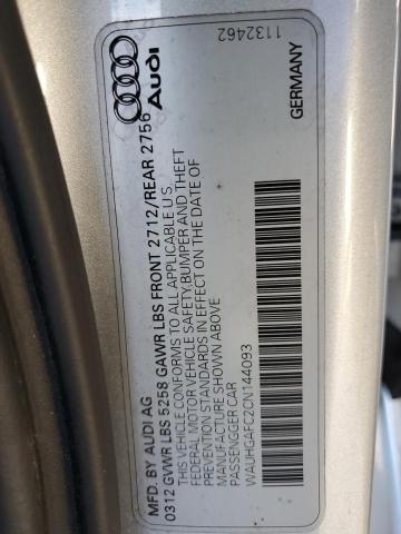 WAUHGAFC2CN144093 - 2012 AUDI A6 PRESTIGE ვერცხლისფერი ფოტო 12