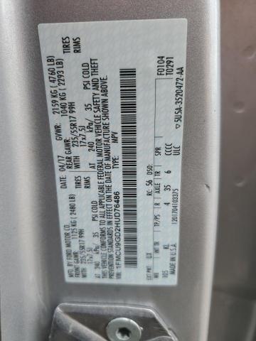 1FMCU9GD2HUD76486 - 2017 FORD ESCAPE SE მწვანე ფოტო 13