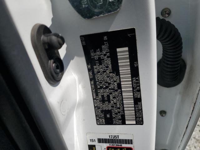 5TFRV54127X024178 - 2007 TOYOTA TUNDRA DOUBLE CAB SR5 WHITE photo 12