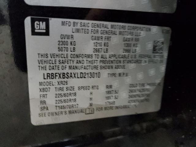 LRBFXBSAXLD213010 - 2020 BUICK ENVISION PREFERRED შავი ფოტო 13