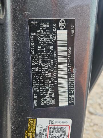 4T1BE46K47U083098 - 2007 TOYOTA CAMRY CE BLACK photo 12