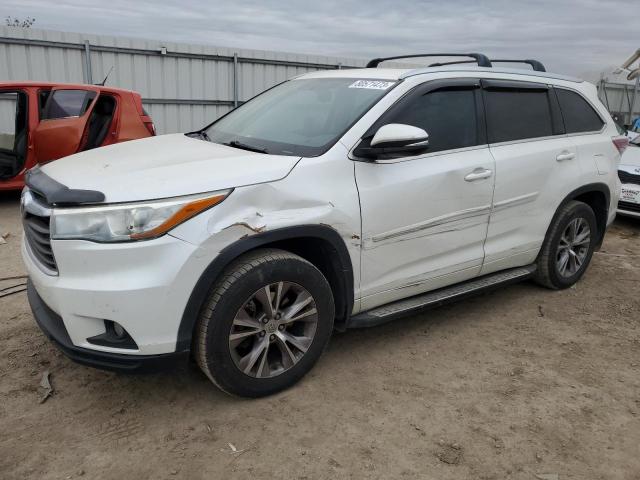 5TDKKRFH7FS098423 - 2015 TOYOTA HIGHLANDER XLE WHITE photo 1