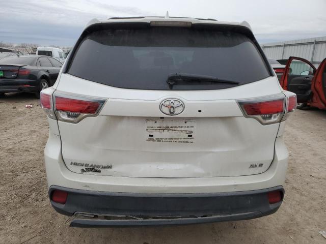 5TDKKRFH7FS098423 - 2015 TOYOTA HIGHLANDER XLE WHITE photo 6