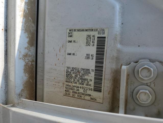 1N4AL2AP4AN492156 - 2010 NISSAN ALTIMA BASE WHITE photo 12