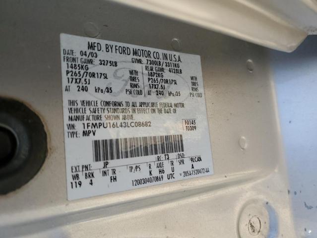 1FMPU16L43LC08682 - 2003 FORD EXPEDITION XLT SILVER photo 13
