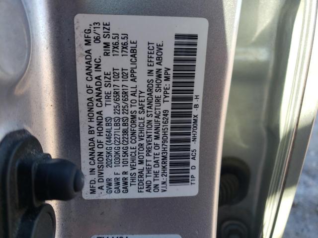 2HKRM3H79DH516249 - 2013 HONDA CR-V EXL SILVER photo 12