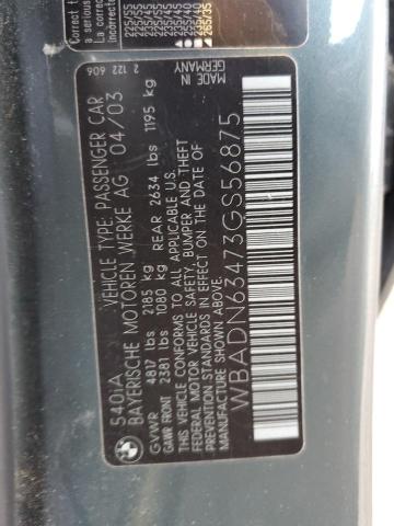 WBADN63473GS56875 - 2003 BMW 540 I AUTOMATIC Gris photo 12
