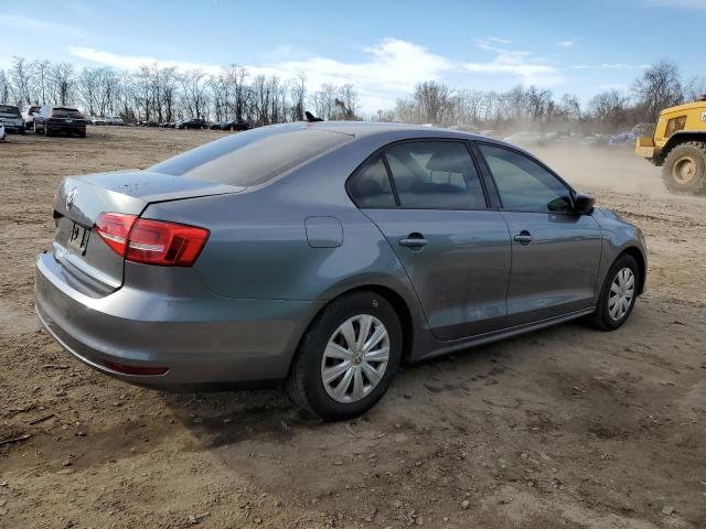 3VW2K7AJ9FM417395 - 2015 VOLKSWAGEN JETTA BASE GRAY photo 3