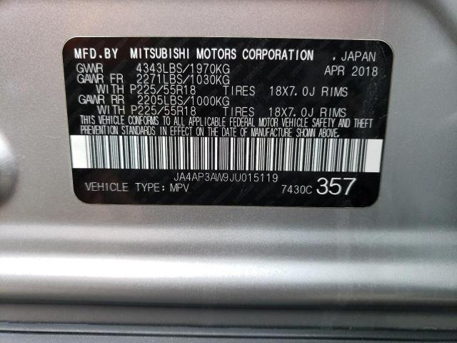 JA4AP3AW9JU015119 - 2018 MITSUBISHI OUTLANDER ES SILVER photo 12