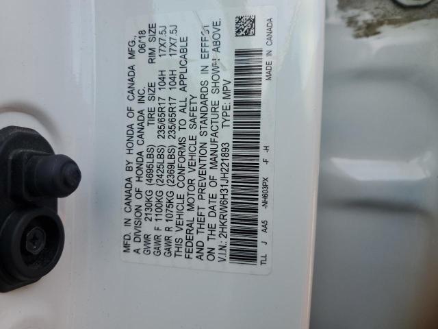 2HKRW6H31JH221893 - 2018 HONDA CR-V LX Սպիտակ լուսանկար 14