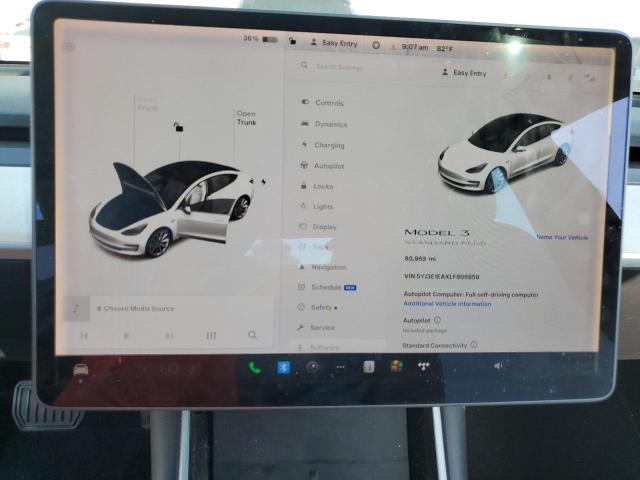 5YJ3E1EAXLF806858 - 2020 TESLA MODEL 3 WHITE photo 9