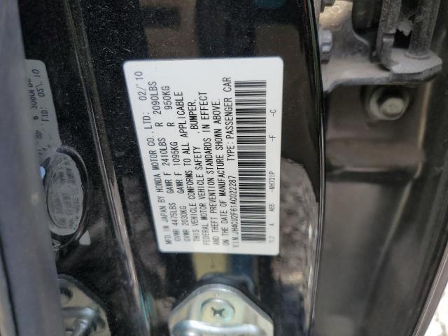 JH4CU2F61AC022287 - 2010 ACURA TSX BLACK photo 12