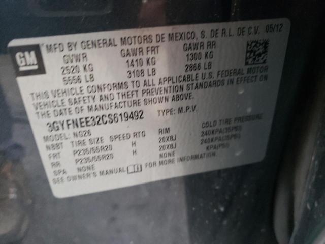 3GYFNEE32CS619492 - 2012 CADILLAC SRX PERFORMANCE COLLECTION Графитовый фото 12