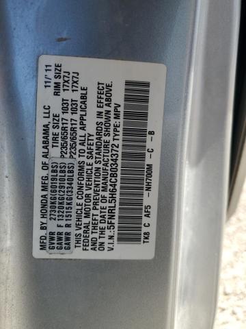5FNRL5H64CB034372 - 2012 HONDA ODYSSEY EXL Srebrny zdjęcie 13