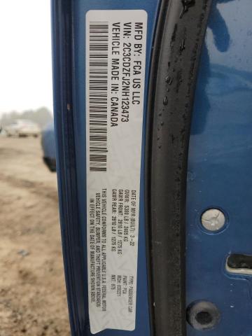 2C3CDZFJ2NH123473 - 2022 DODGE CHALLENGER R/T SCAT PACK BLUE photo 12