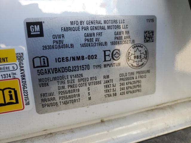 5GAKVBKD5GJ231570 - 2016 BUICK ENCLAVE Ağ foto 14