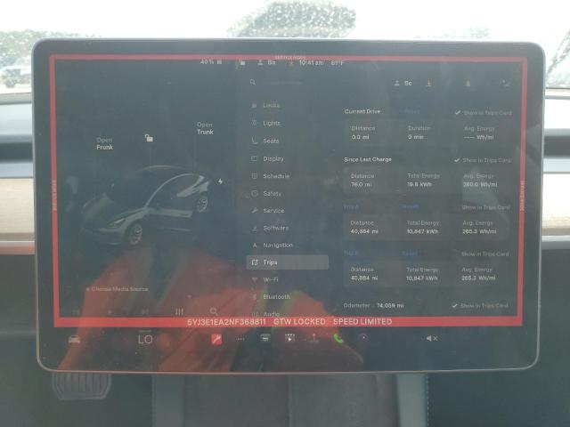 5YJ3E1EA2NF368811 - 2022 TESLA MODEL 3 GRAY photo 9