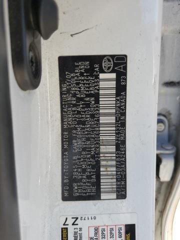 2T1KR30E68C716933 - 2008 TOYOTA COROLLA MA XR WHITE photo 12