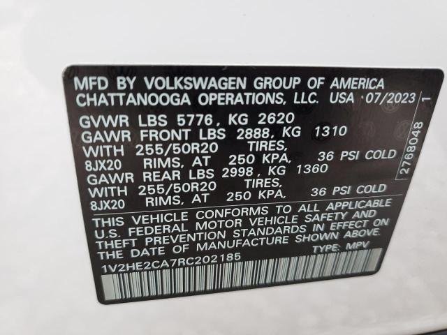 1V2HE2CA7RC202185 - 2024 VOLKSWAGEN ATLAS CROS SE WHITE photo 14