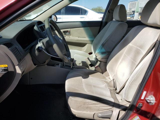 KNAFE222195622366 - 2009 KIA SPECTRA EX RED photo 7