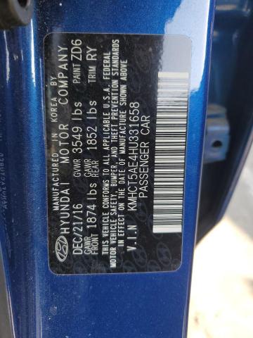 KMHCT5AE4HU331658 - 2017 HYUNDAI ACCENT SE 蓝色 照片 12