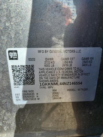 1GKKNML44NZ146554 - 2022 GMC ACADIA SLT GRAY photo 13