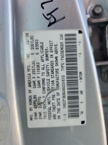 1HGCP36849A031610 - 2009 HONDA ACCORD EXL SILVER photo 13