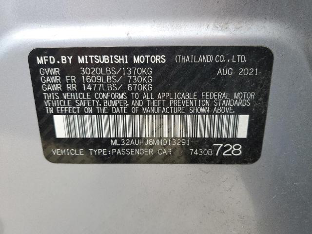 ML32AUHJ6MH013291 - 2021 MITSUBISHI MIRAGE ES SILVER photo 12