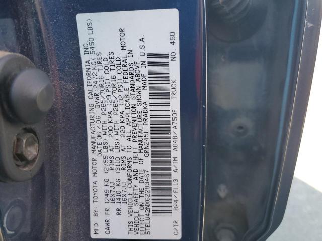 5TELU42NX6Z283467 - 2006 TOYOTA TACOMA DOUBLE CAB أزرق صورة 12
