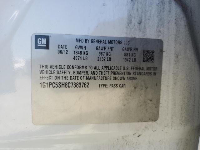 1G1PC5SH8C7383762 - 2012 CHEVROLET CRUZE LS WHITE photo 13