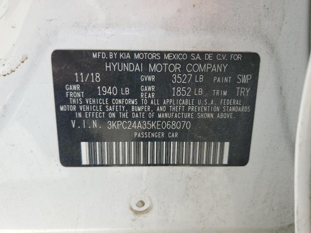 3KPC24A35KE068070 - 2019 HYUNDAI ACCENT SE 白色 照片 12